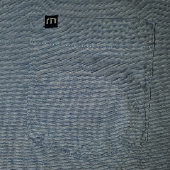 Travis Mathew T-Shirt Blue Front Pocket Size Large Golf - Picture 2 of 6